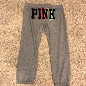 PINK cropped sweats